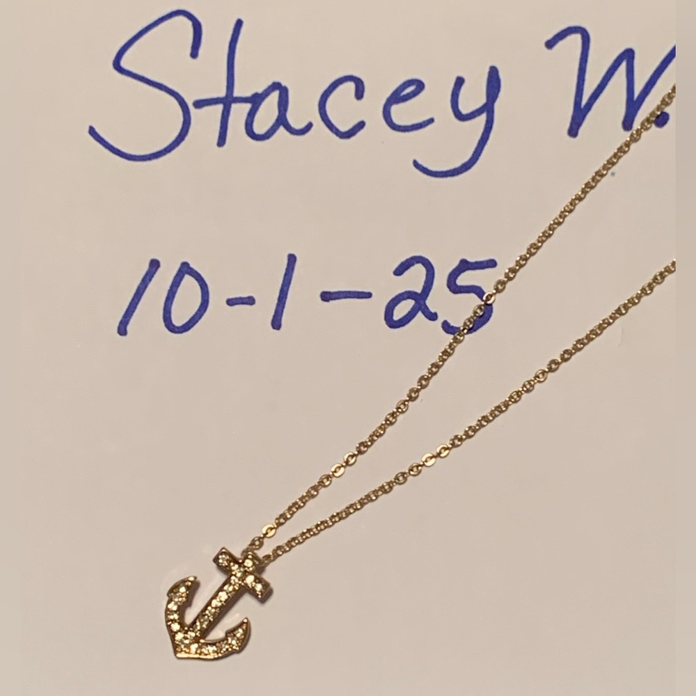 Gold Anchor Pendant Necklace